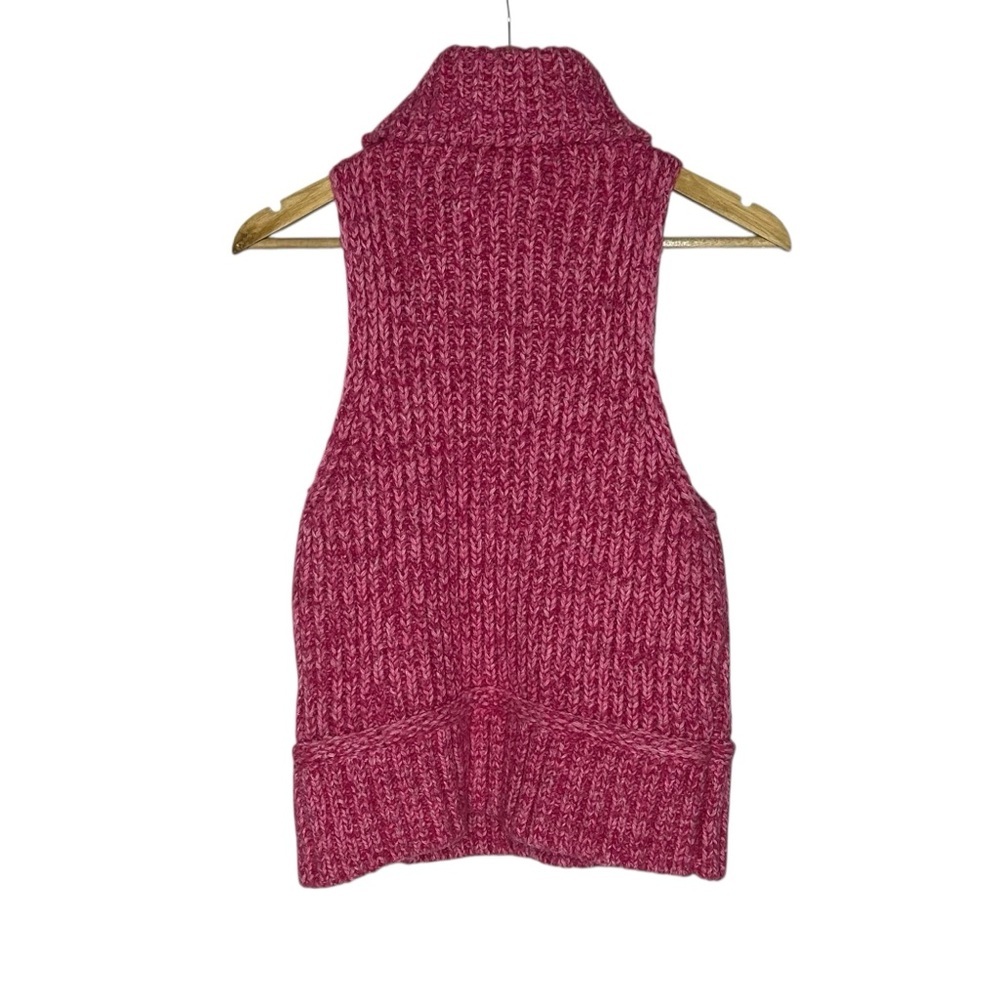 NEW Anthropologie Pilcro Pink Ribbed Sleeveless Turtleneck Sweater m - Picture 4 of 10